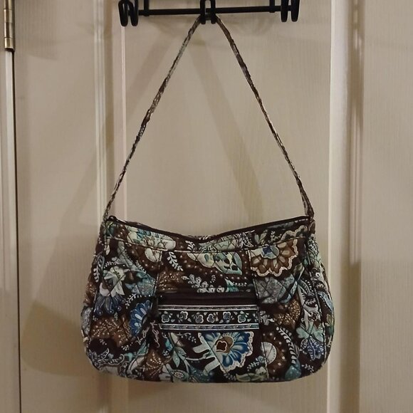 Vera Bradley hobo shoulder bag in the retired Java Blue floral pattern - Picture 1 of 6
